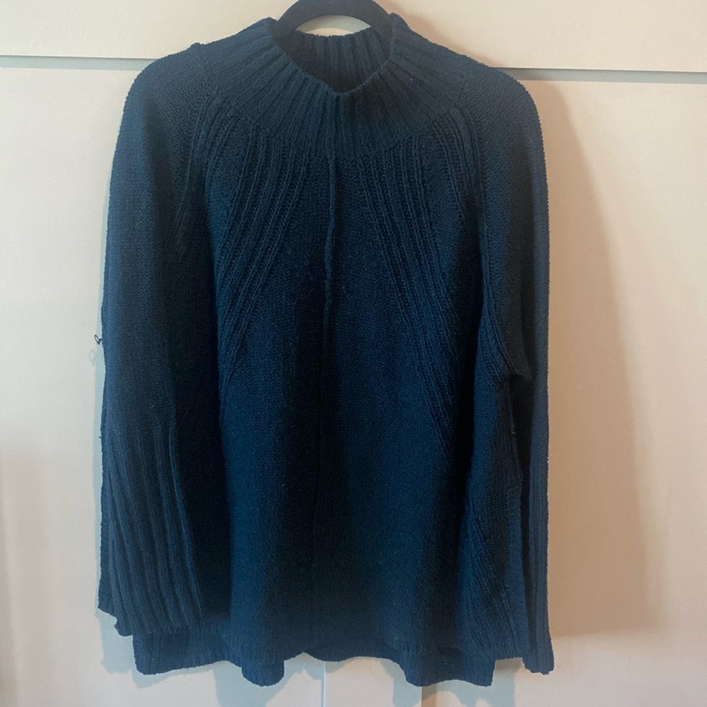 Boutique Blue Oversized Long Sleeve Sweater